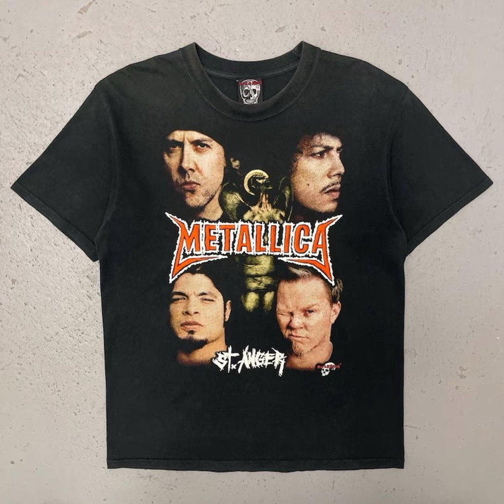 Vintage 2000s Metallica St. Anger Rare Heavy Metal Concert Band T Shirt Large
